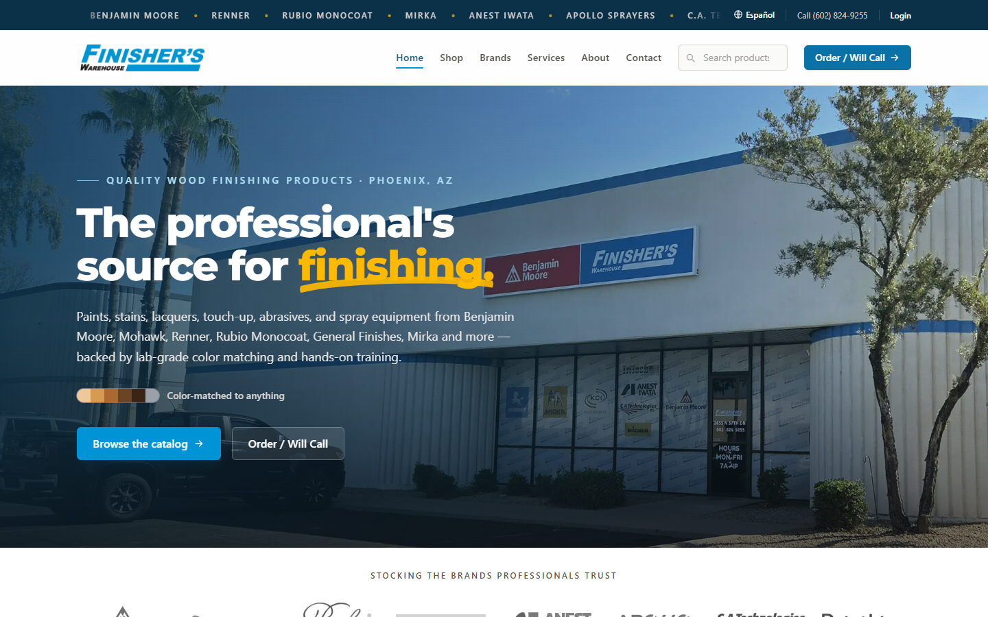 Finisher's Warehouse website