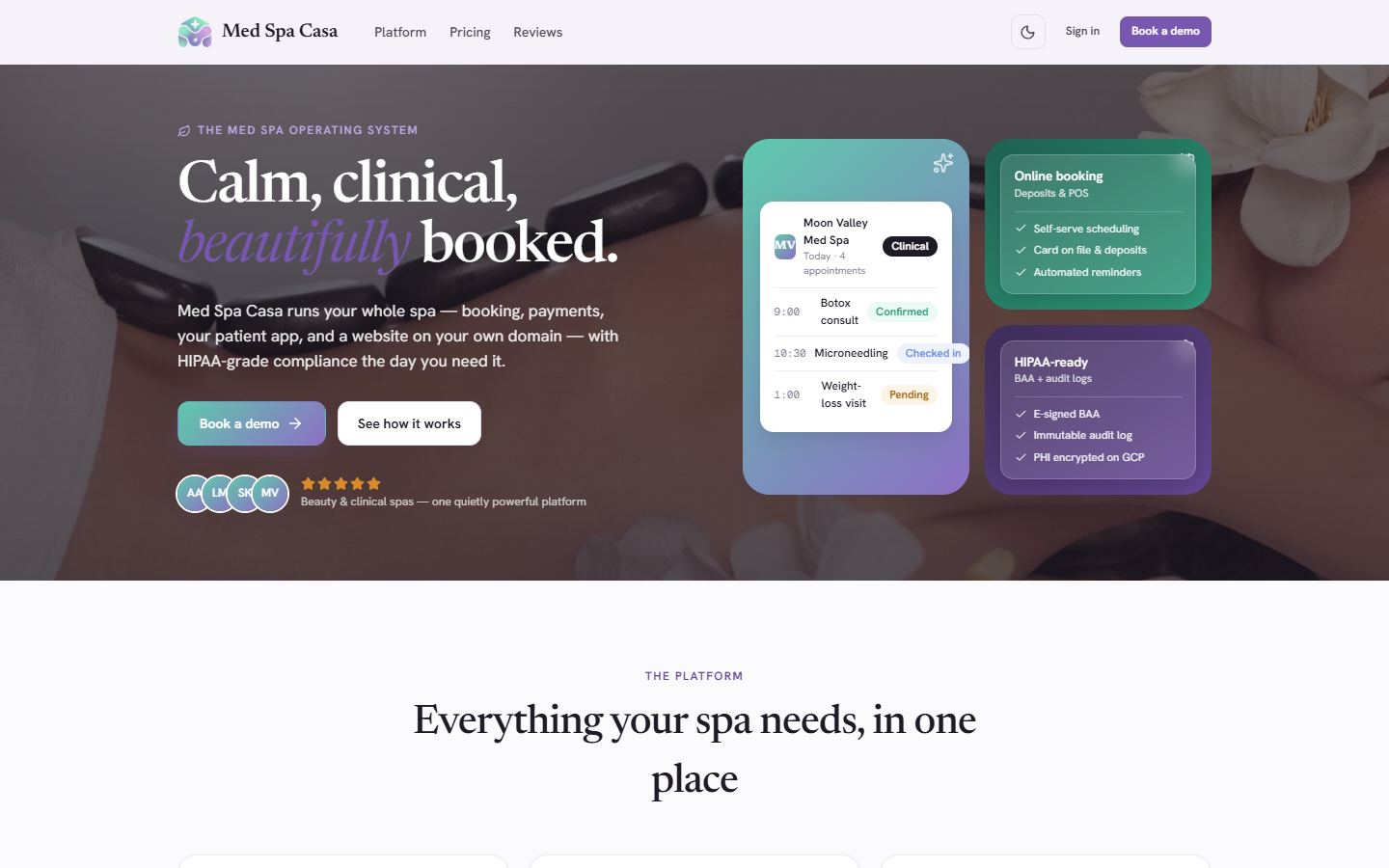 Med Spa Casa website