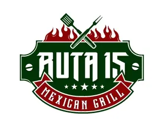 Ruta 15 Mexican Grill logo design, concept 14