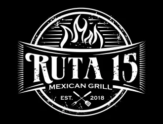 Ruta 15 Mexican Grill logo design, concept 50