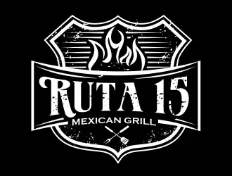 Ruta 15 Mexican Grill logo design, concept 86